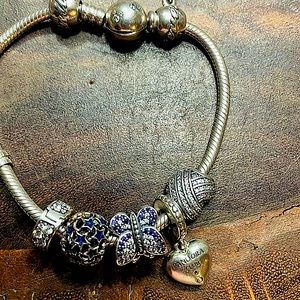 Pandora bracelet with charms